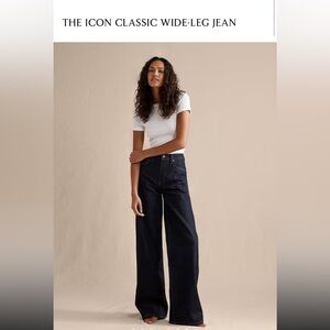 28 petite Banana Republic The Icon Classic Wide-Leg Jean dark Wash no tag